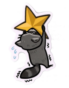 Sticker: Gold Star Raccoon