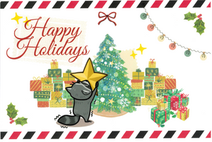 Greeting Card: Happy Holidays Raccoon!