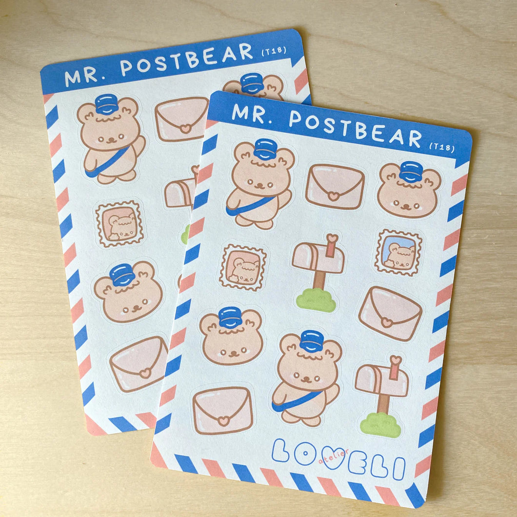 Sticker Sheet: Mr. Postbear