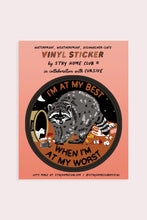 Load image into Gallery viewer, Sticker: At My Best - Raccoon
