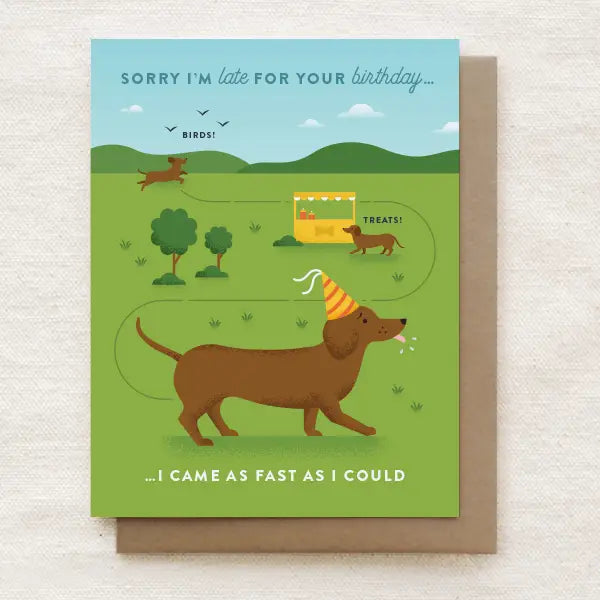 Greeting Card: Distracted Dachshund