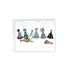 Greeting Card: Birthday Hats (Rat in a Hat)