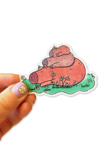 Sticker: Sleepy Capybaras