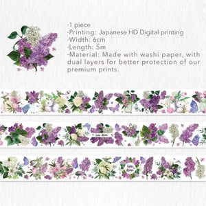 Washi Tape: Purple Lilac - Wide