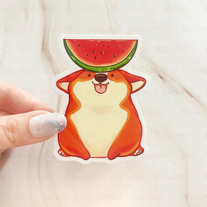 Sticker: Watermelon Corgi