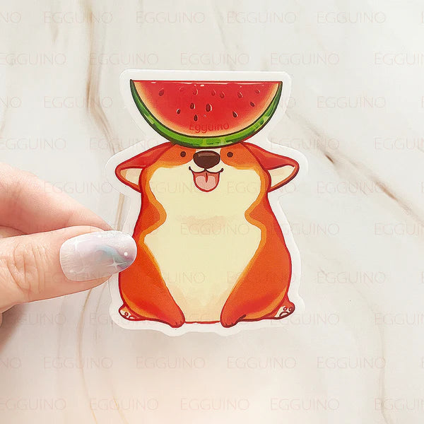 Sticker: Watermelon Corgi