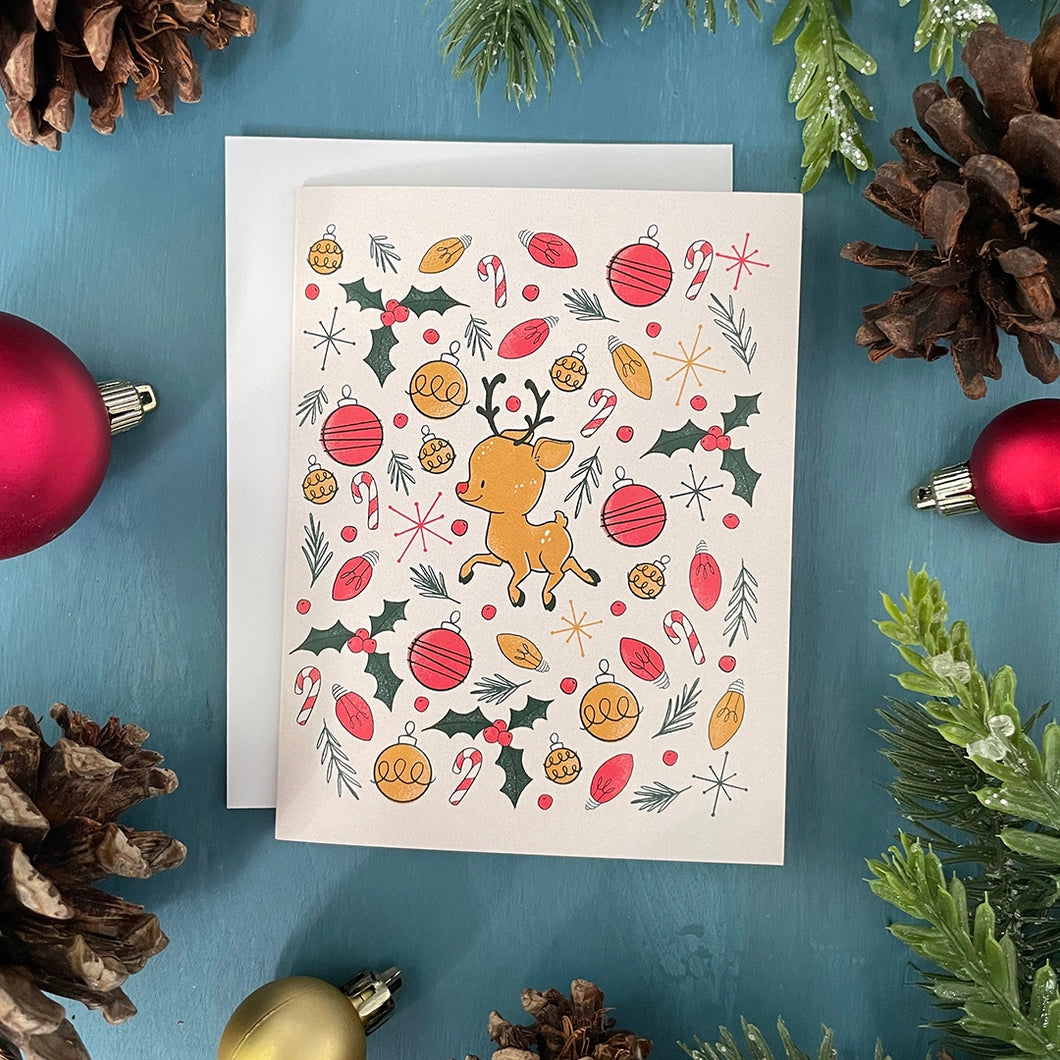 Greeting Card: Mid-Century Reindeer
