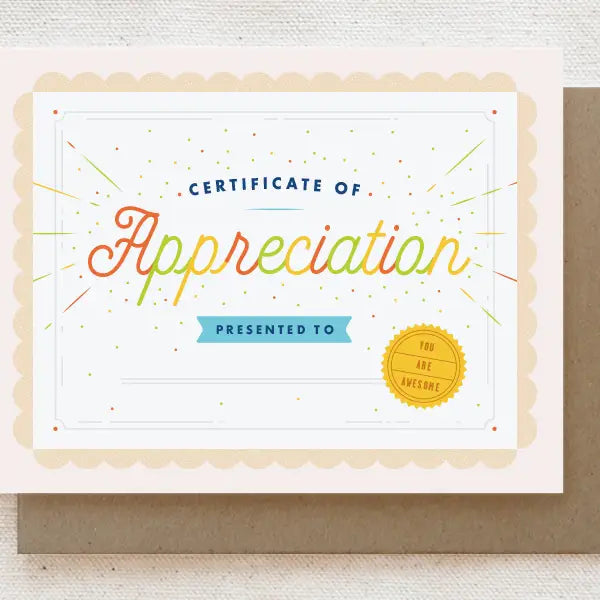 Greeting Card: Thank You Certificate