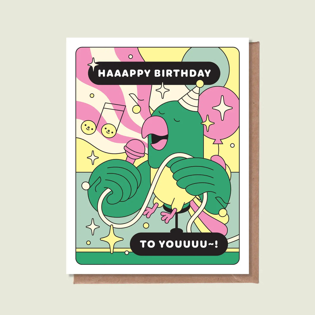 Greeting Card: Happy Birthday Parrot