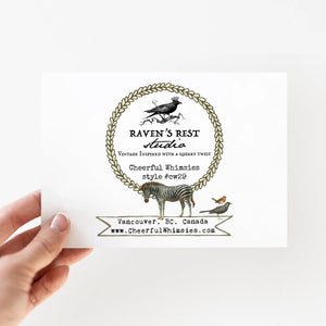 Greeting Card: Vintage Zebra
