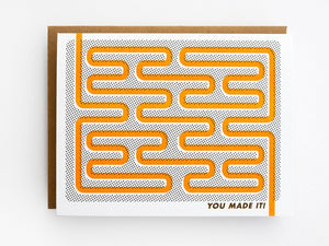 Greeting Card: You Made It! - Maze