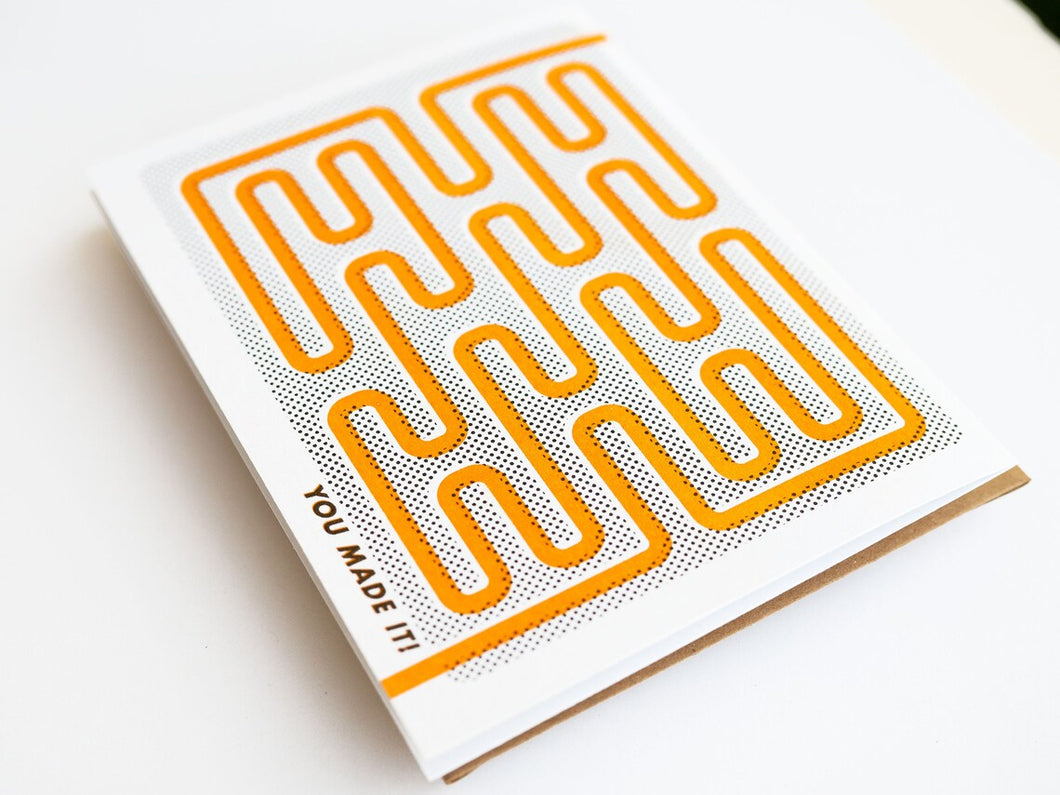 Greeting Card: You Made It! - Maze