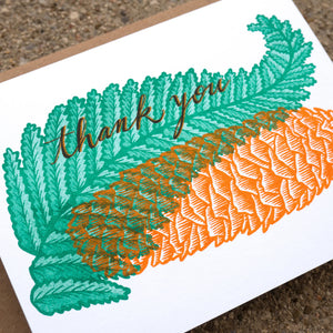 Greeting Card: Thank You - Fern & Pinecone