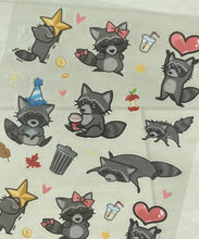 Load image into Gallery viewer, Sticker Sheet: Goofy Raccoons
