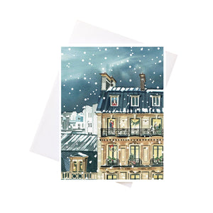 Greeting Card: Snowy Town Scene
