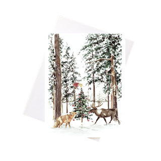 Greeting Card: Christmas Forest Gathering