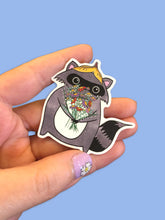 Load image into Gallery viewer, Sticker: Raccoon Flowers

