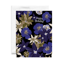 Load image into Gallery viewer, Greeting Card: Happy Birthday (Dark Florals)
