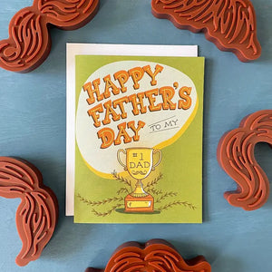 Greeting Card: MUSTACHIOED FATHERS DAY