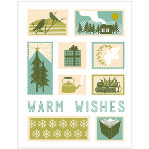 Greeting Card: WARM WISHES STAMPS