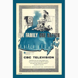 Postcard: CBC TELEVISION ONE FAMILY ONE NATION