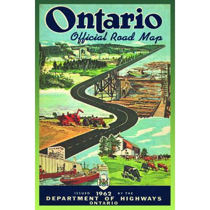 Postcard: 1962 ONTARIO ROAD MAP