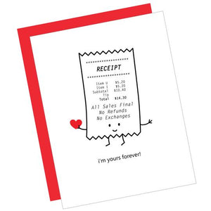 Greeting Card: NO REFUNDS NO EXCHANGES