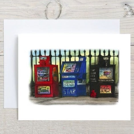 Greeting Card: TORONTO NEWSPAPER BOXES