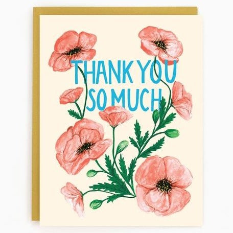 Greeting Card: THANK YOU POPPIES