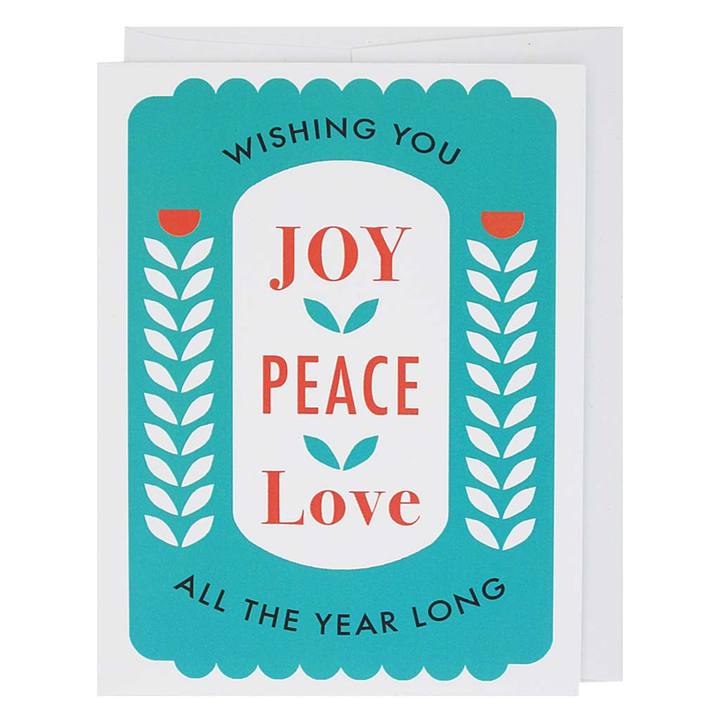 Greeting Card: JOY PEACE AND LOVE