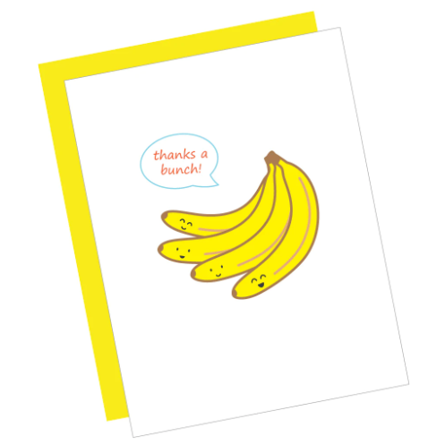 Greeting Card: THANKS A BUNCH BANANAS