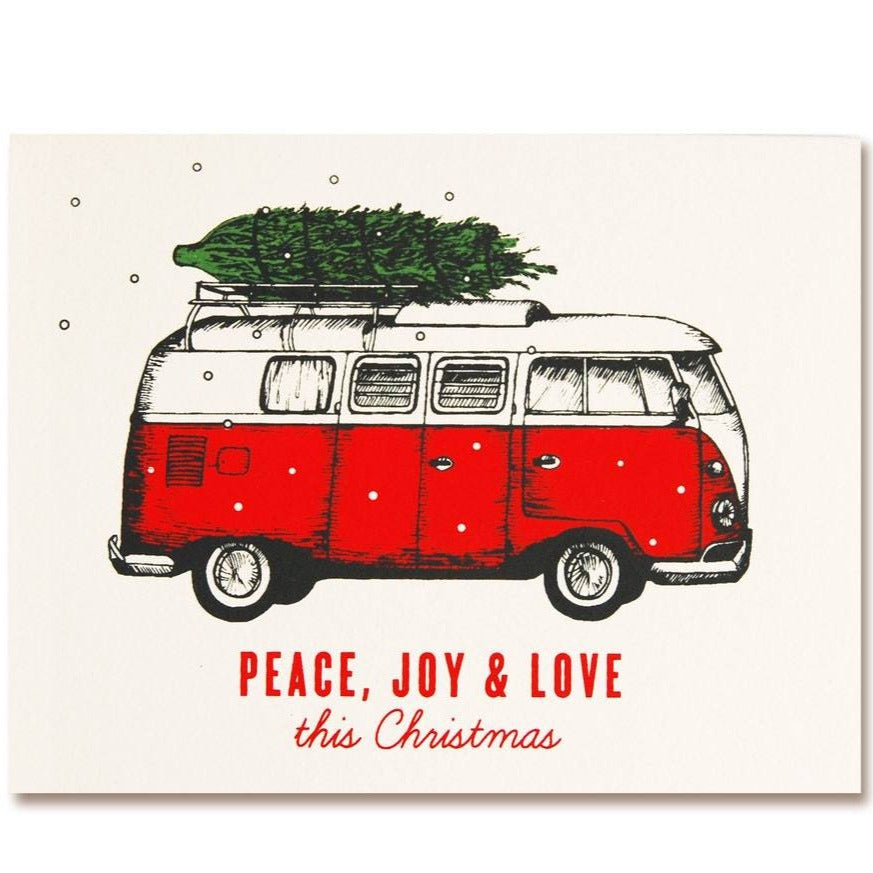 Greeting Card: PEACE LOVE AND JOY VAN