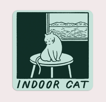 Sticker: INDOOR CAT (SQUARE)